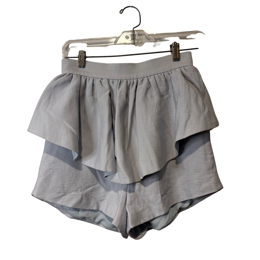Cameo Light Blue Ruffle Layered High Waist Shorts XS Preppy Feminine Resort Cute